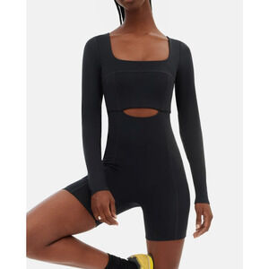 NWT Girlfriend Collective Black Kelsey Seamed Unitard SIZE XS